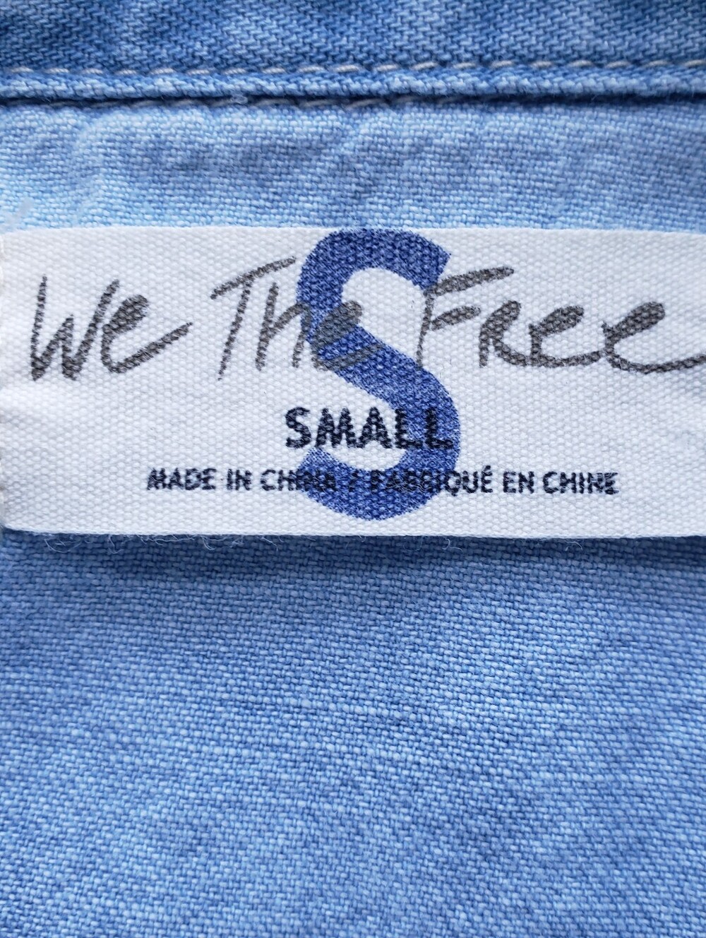 We The Free The Hannah Light Wash Denim Button Front Mini Shirtdress Women Small - Picture 12 of 14